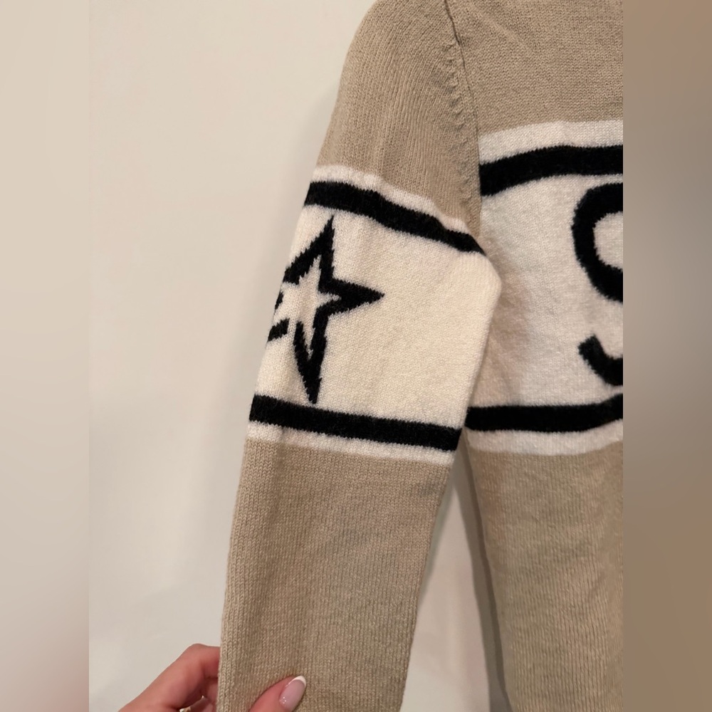 Perfect Moment Women's Schild Intarsia Merino Wool Turtleneck Sweater Beige‎ Ski - Picture 10 of 16